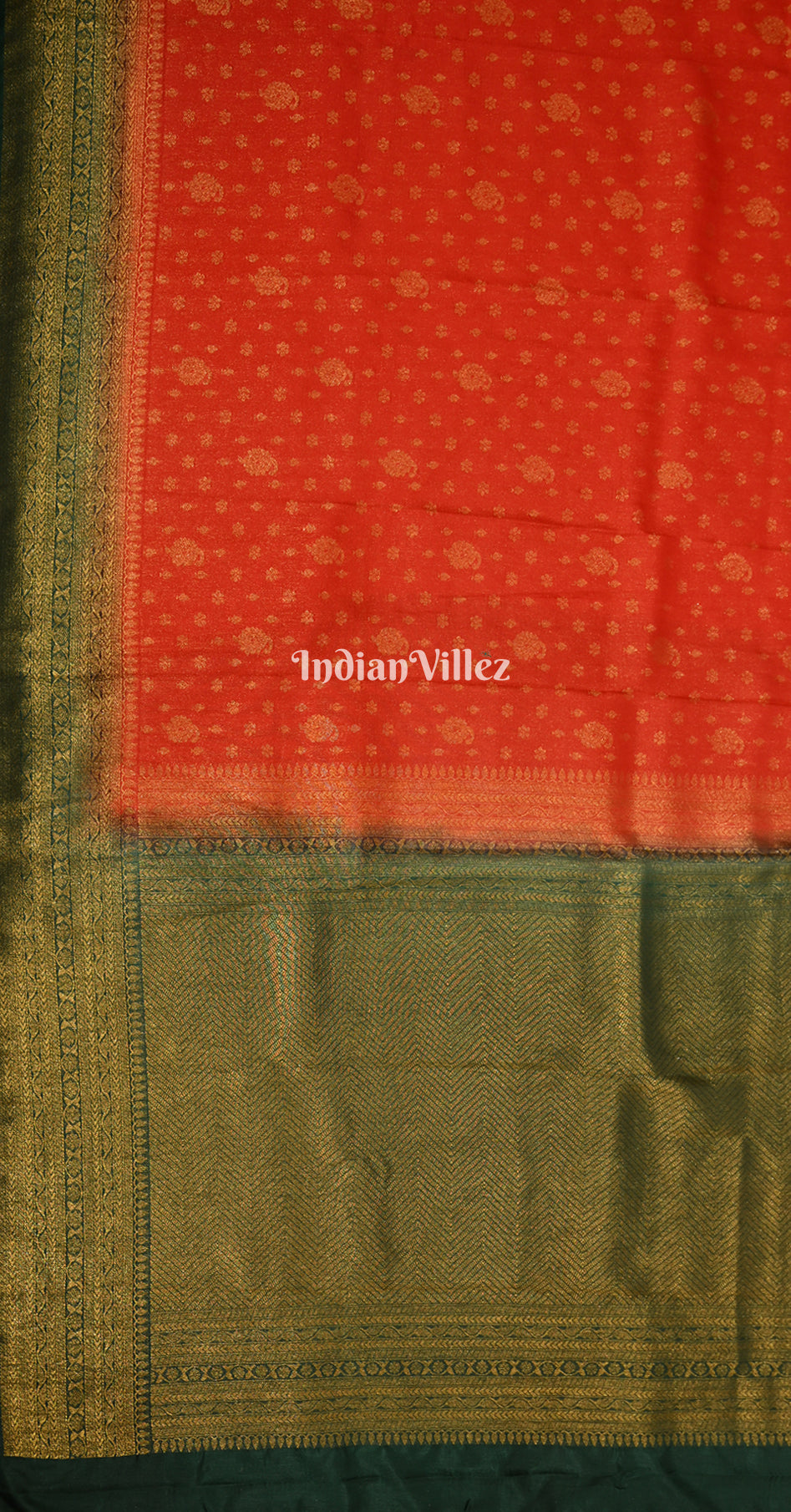  Red Mehendi Green Kanjivaram Silk Saree 