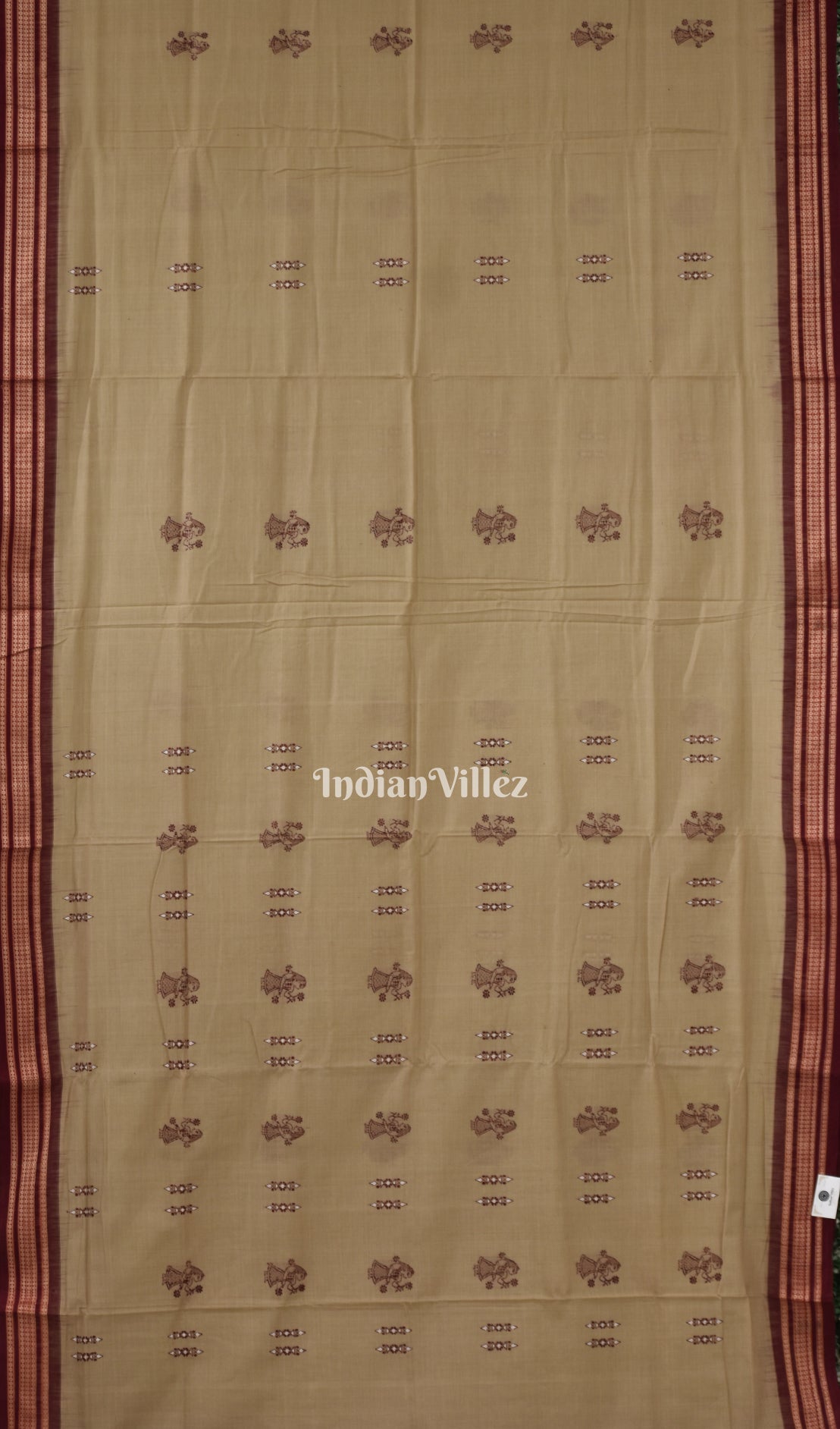 Camel Brown Odisha Ikat Sambalpuri Pure Cotton Saree 