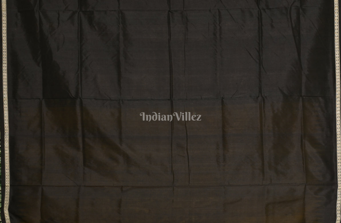 Mustard Yellow Black Butta Design Bomkai Sambalpuri Silk Saree 