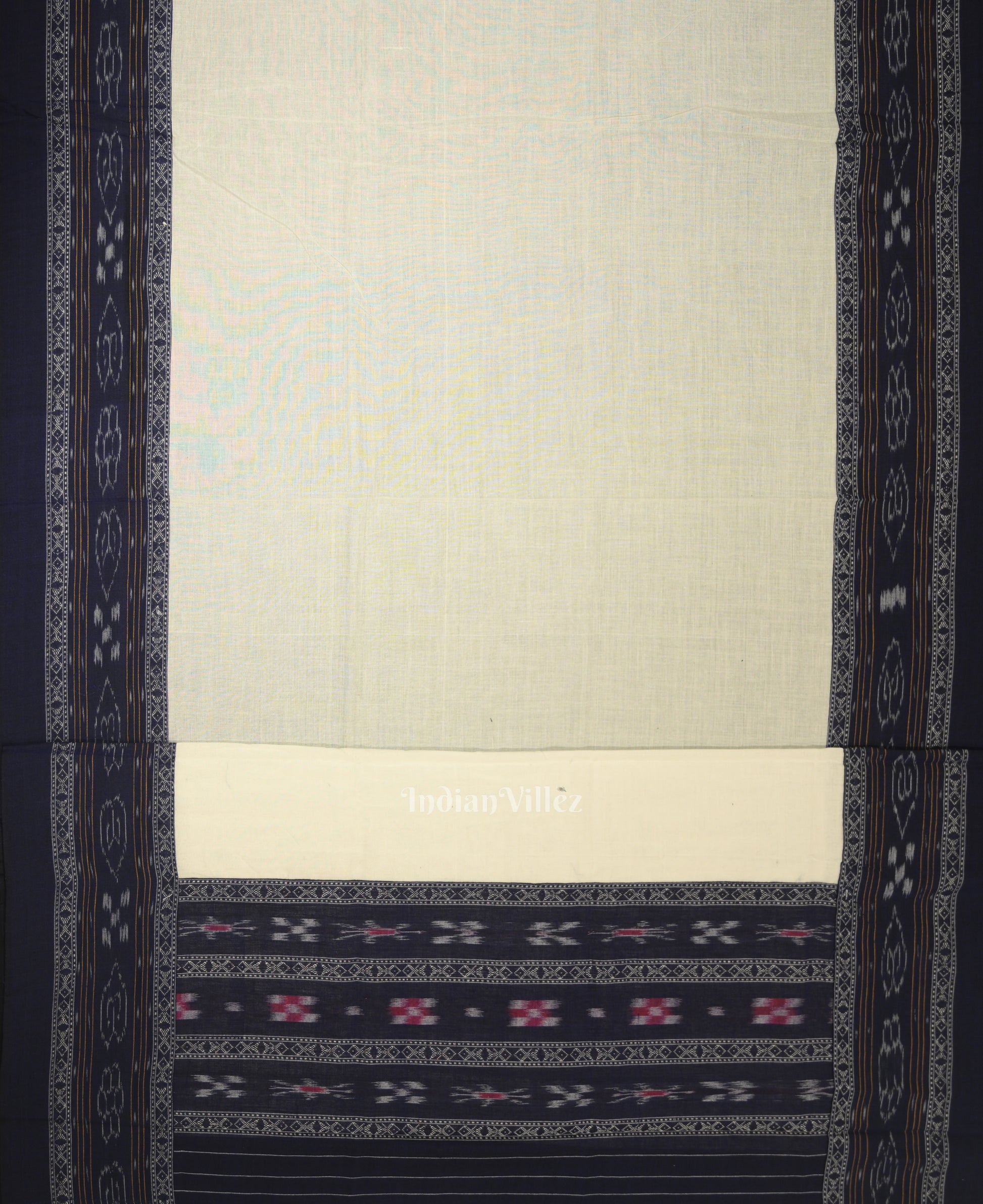 Blue White Flower Buti Odisha Ikat  Sambalpuri Dress Set & Dupatta