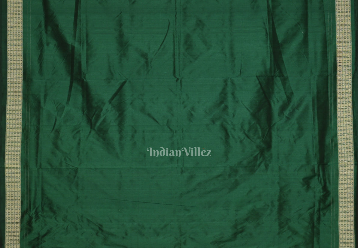 Purple Green Tribal Jhoti Theme Sambalpuri Silk Saree 