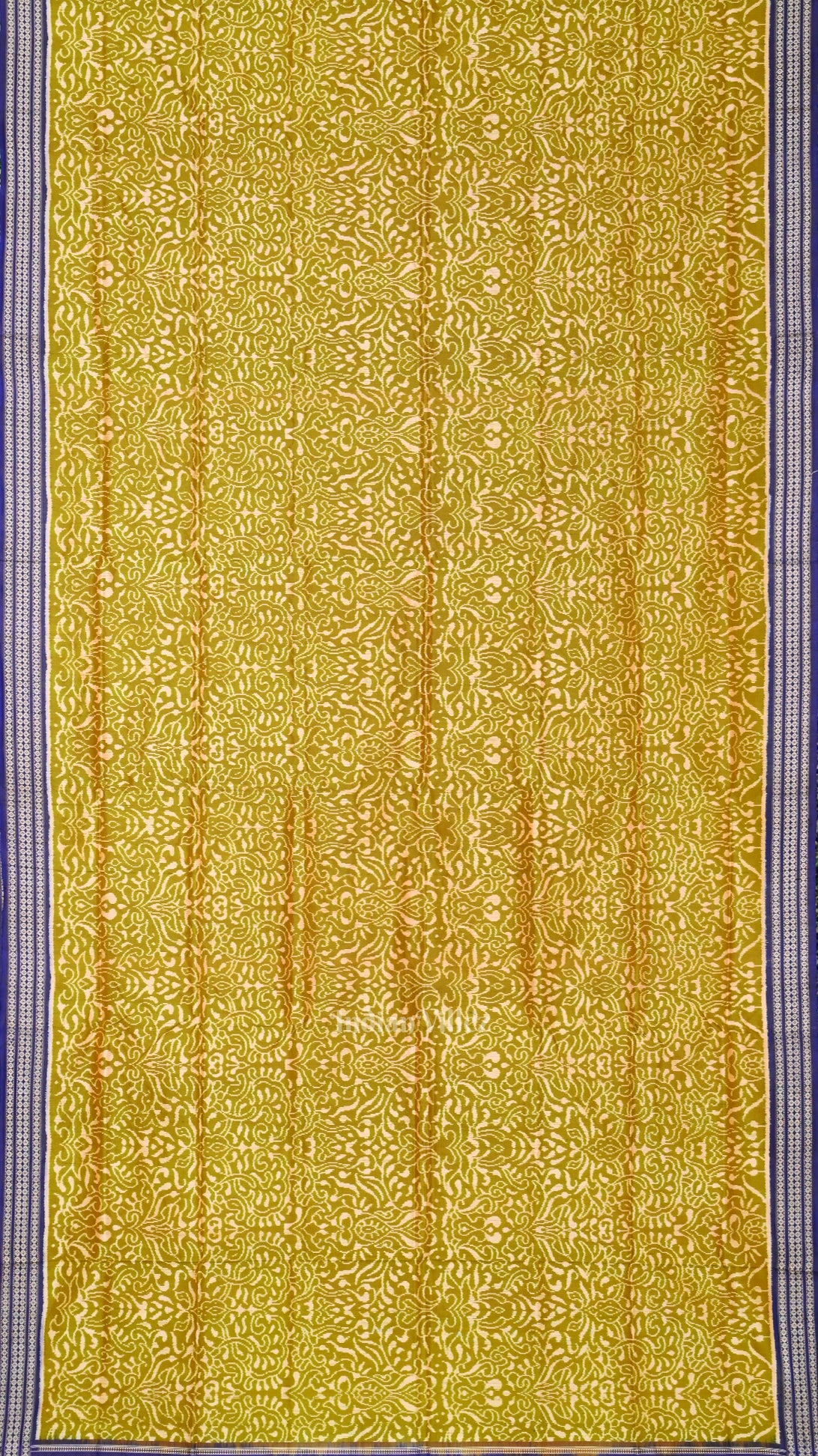  Mehendi Green Blue Floral Motif Sambalpuri Silk Saree