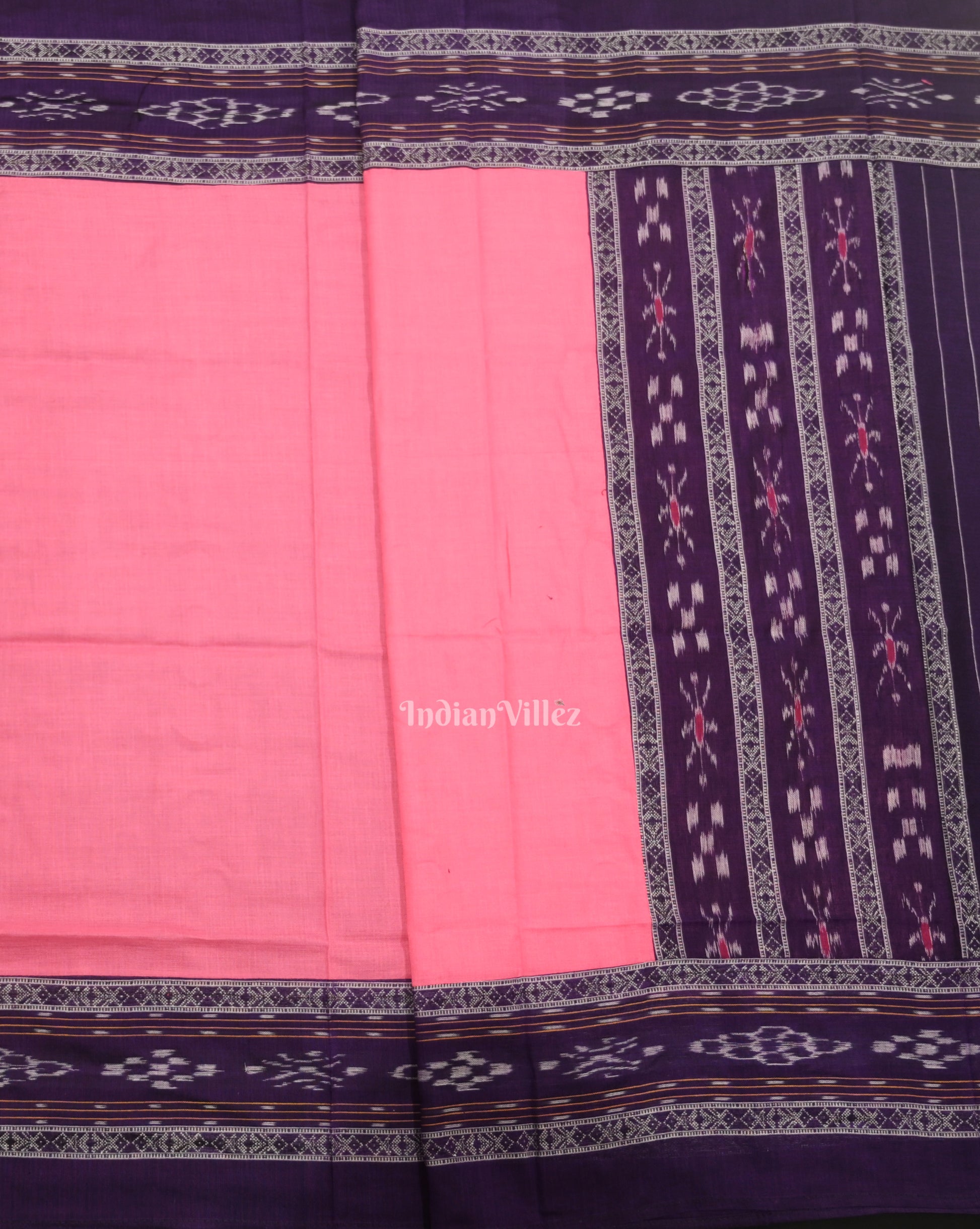 Purple Pink Flower Buti Odisha Ikat  Sambalpuri Dress Set & Dupatta