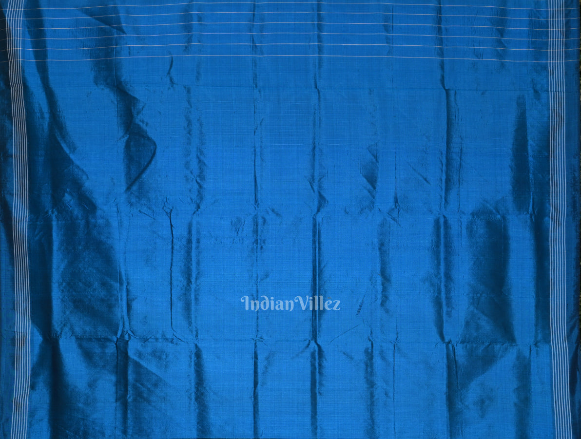 Green Blue Tribal Theme Contemporary Designer Silk Saree 
