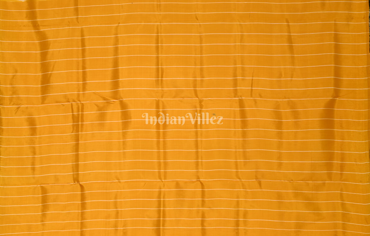 Mustard Yellow Tribal & Chita Design Contemporary Designer Silk Saree