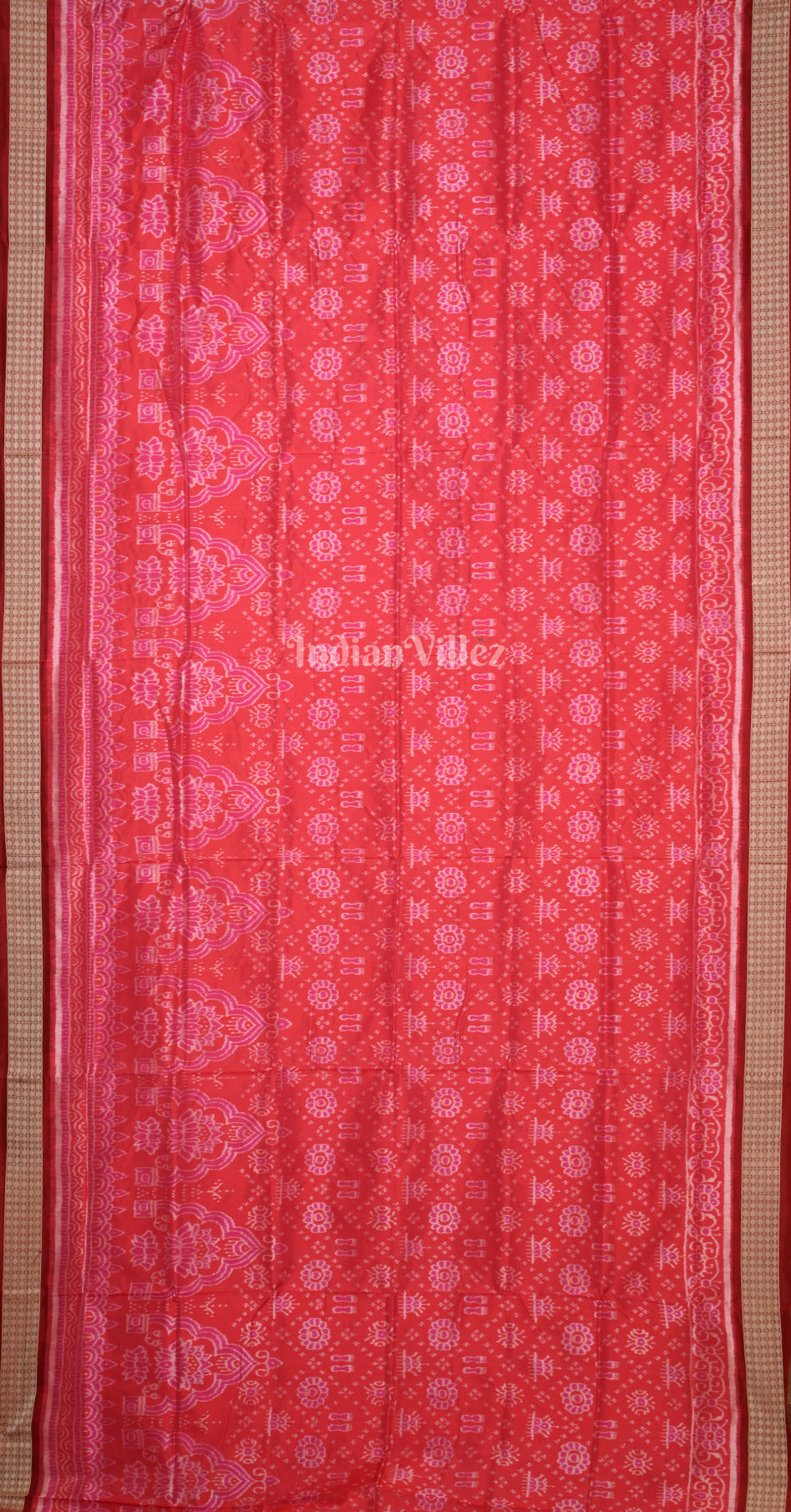 Rani Pink Maroon Manabasa Jhoti Theme Odisha Ikat Sambalpuri Silk Saree
