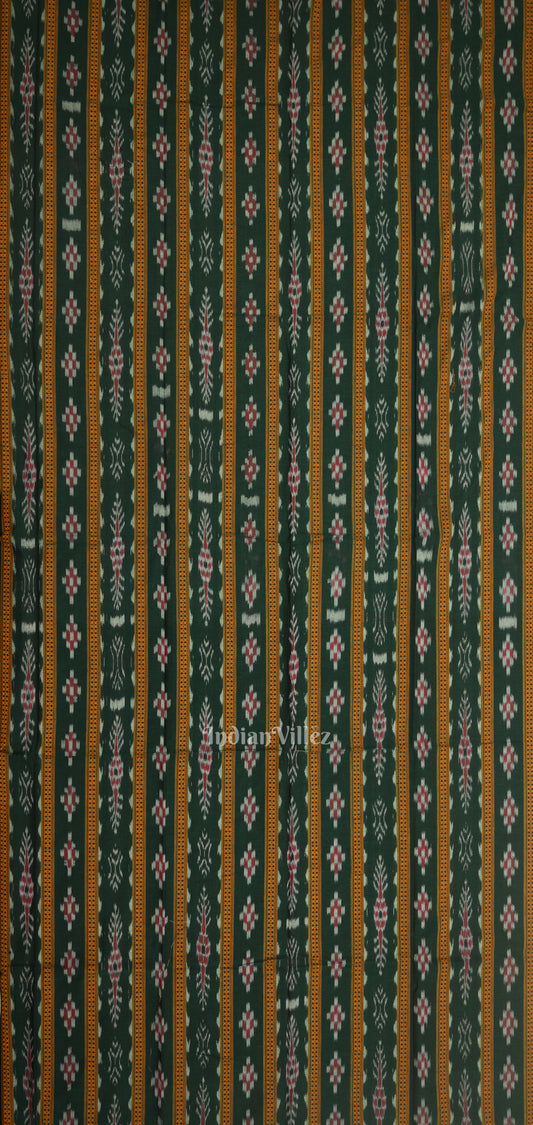 Green Yellow Pasapali Sambalpuri Cotton Dress set with Dupatta 