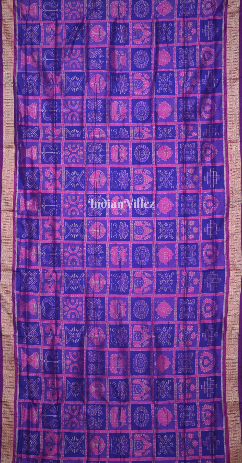 Purple Magenta Pink Nabakothi Odisha Ikat Sambalpuri Silk Saree
