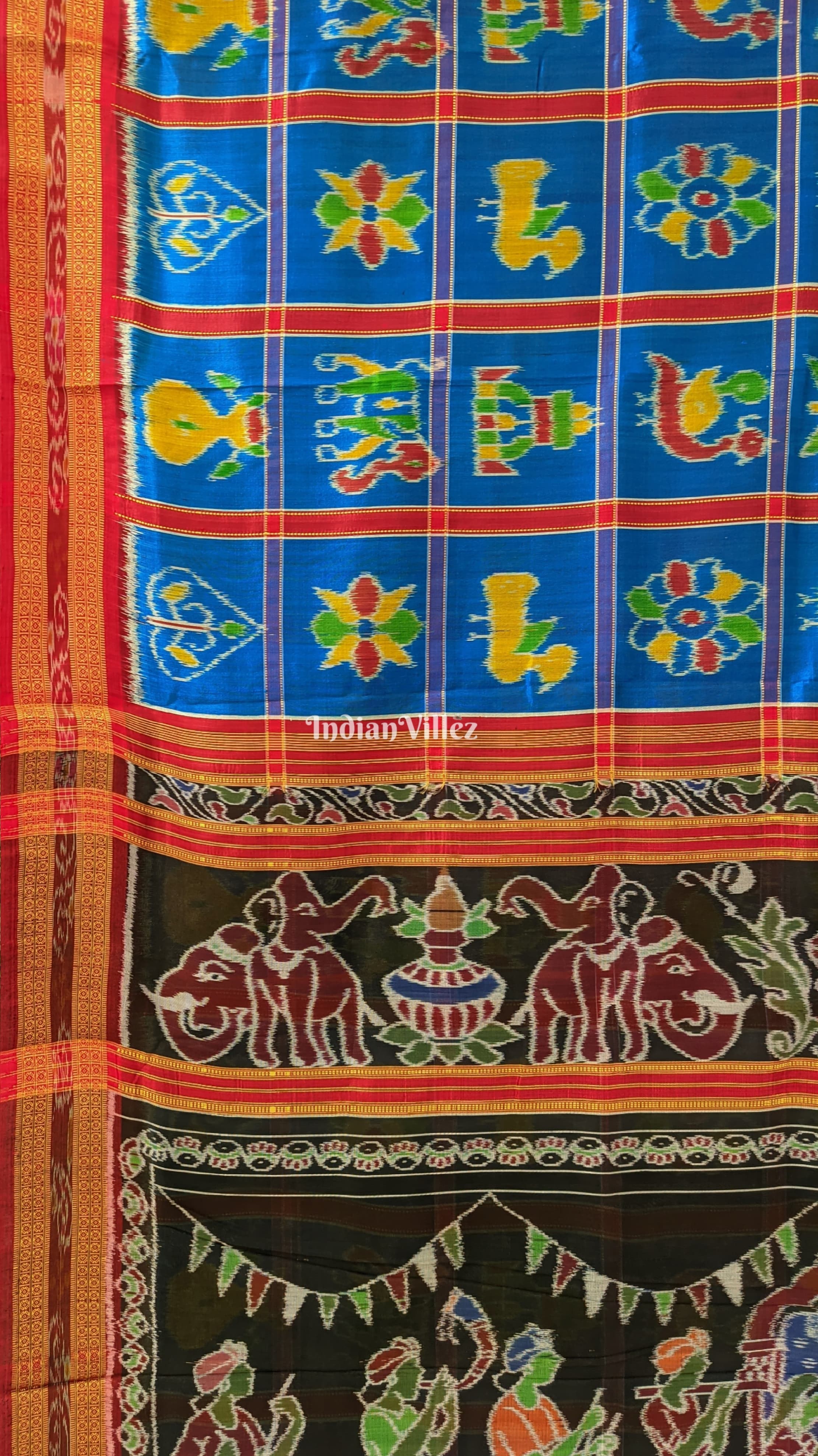 Copper Sulphate Nabakothi With Doli Barat Theme Khandua Silk Saree