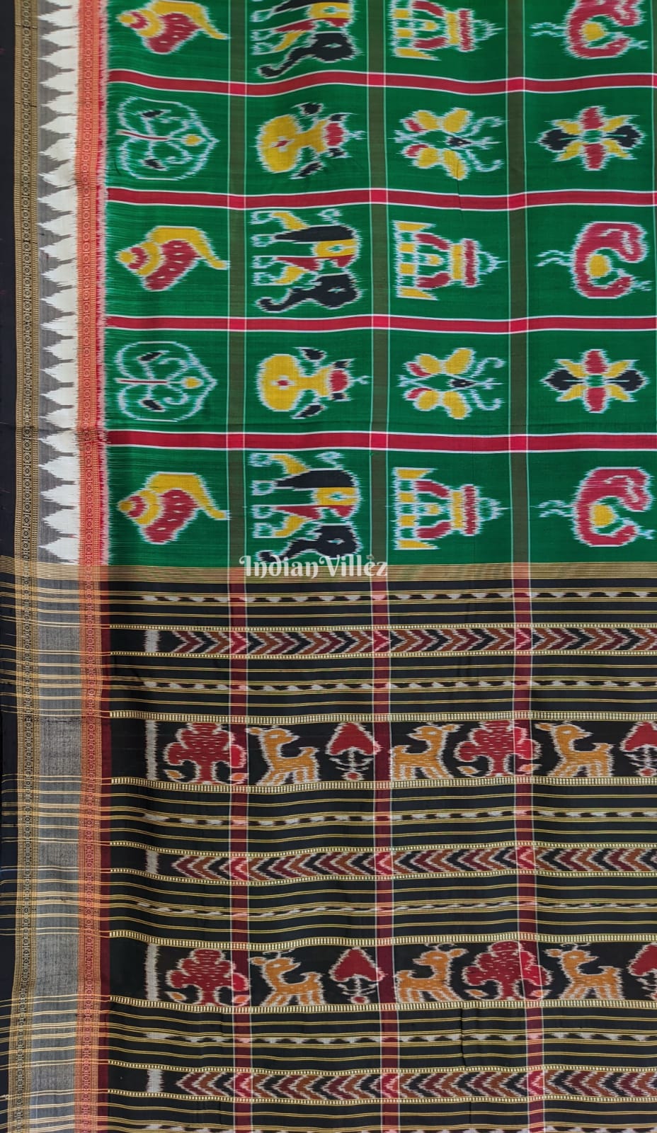 Green Nabakothi Khandua Silk Saree