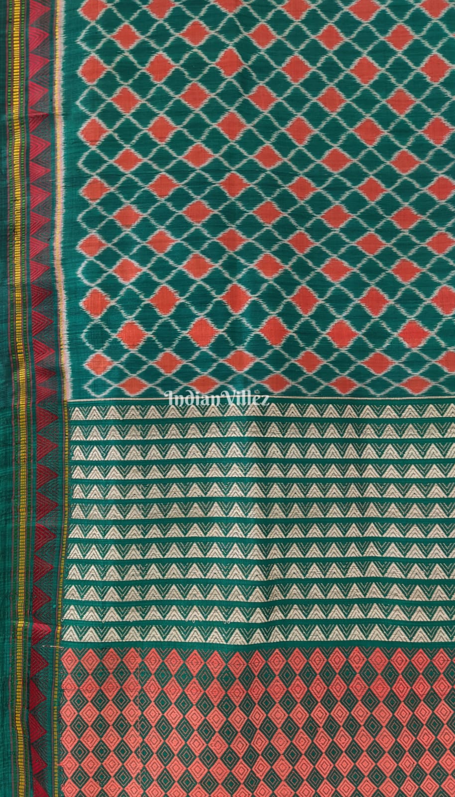 Dynasty Green Dongria Border Designer Contemporary Silk Saree