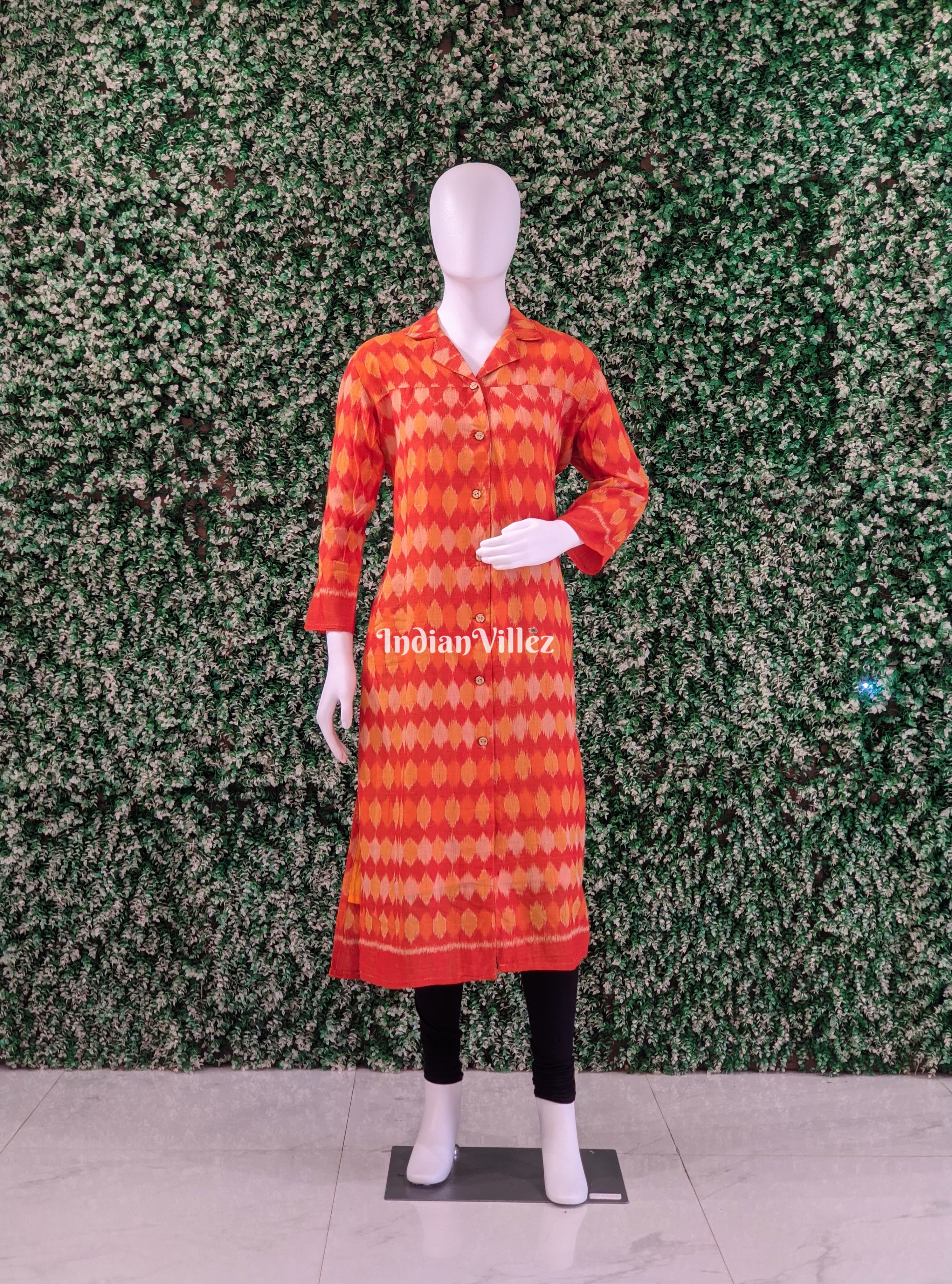 Multicolor Odisha Ikat Designer Cotton Kurti for Men