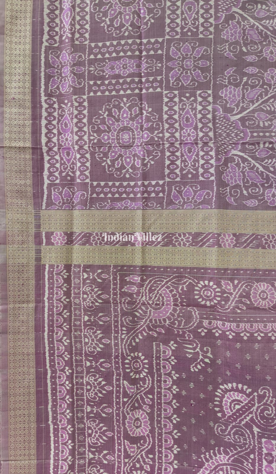 Mauve Odisha Ikat Pure Sambalpuri Silk Pastel Saree