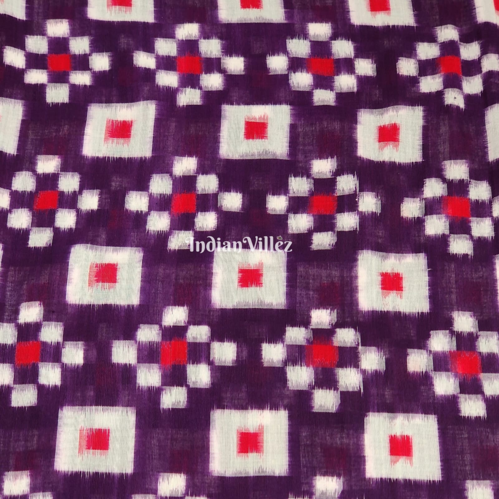 Purple Pasapali Sambalpuri Ikat Cotton Fabric