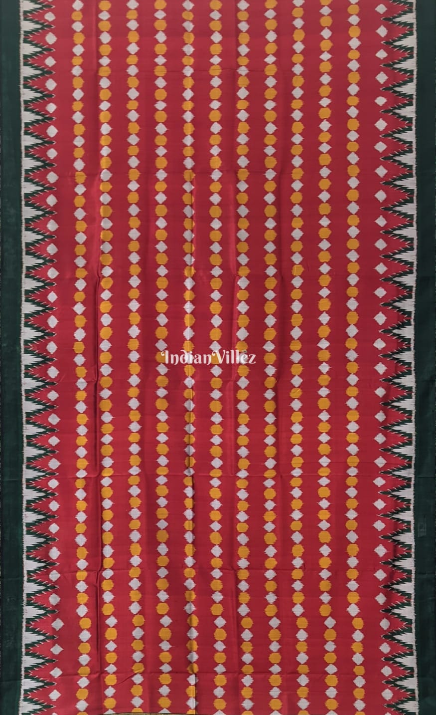 Maroon Odisha Ikat Contemporary Silk Saree