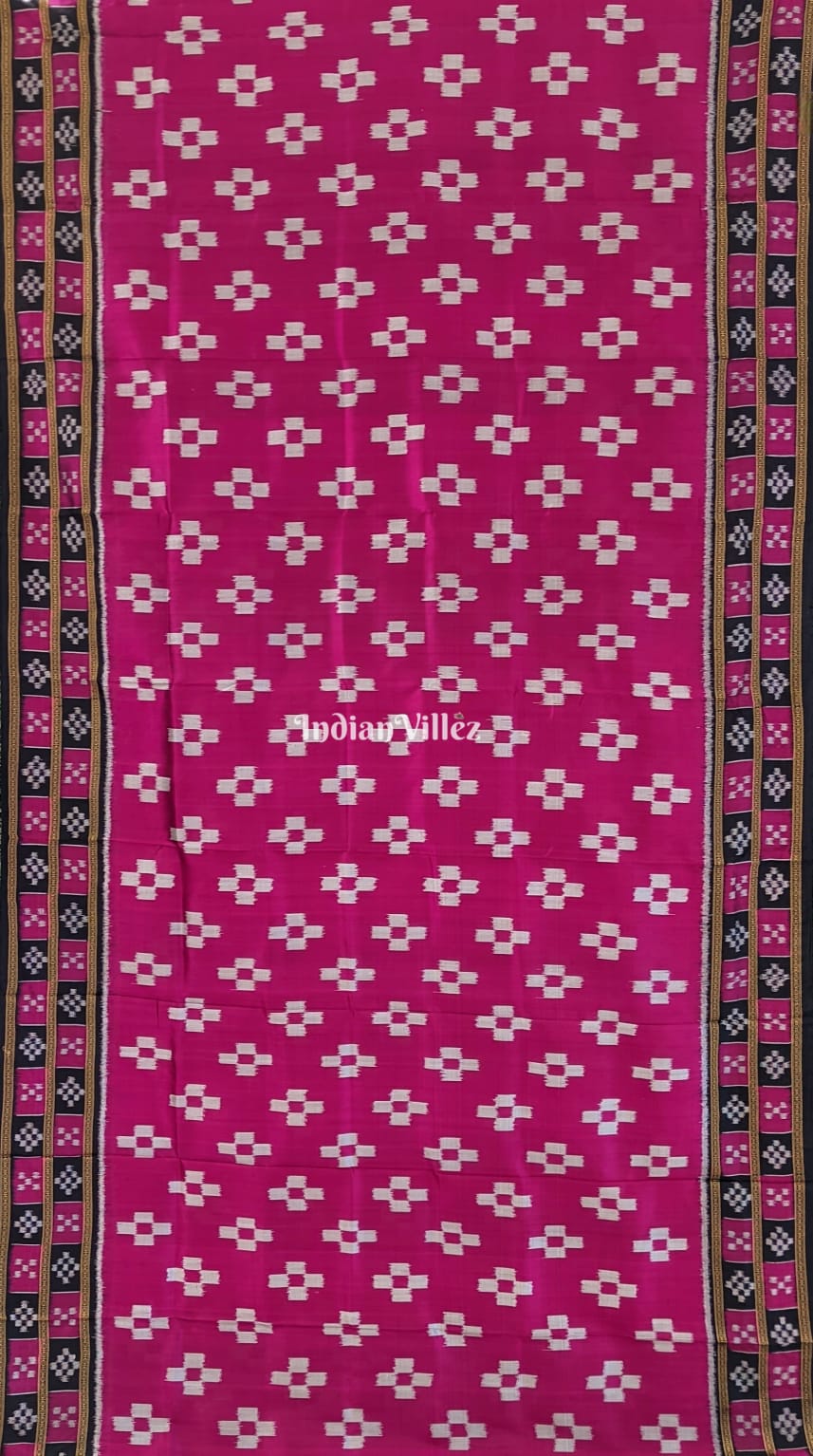 Magenta Pink Odisha Handloom Pasapali Khandua Silk Saree