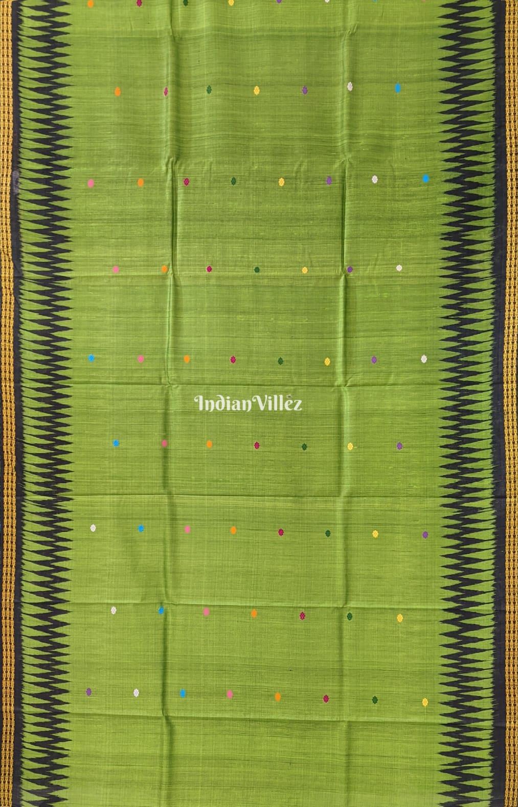 Parrot Green Dolabedi Theme Gopalpur Tussar Silk Saree