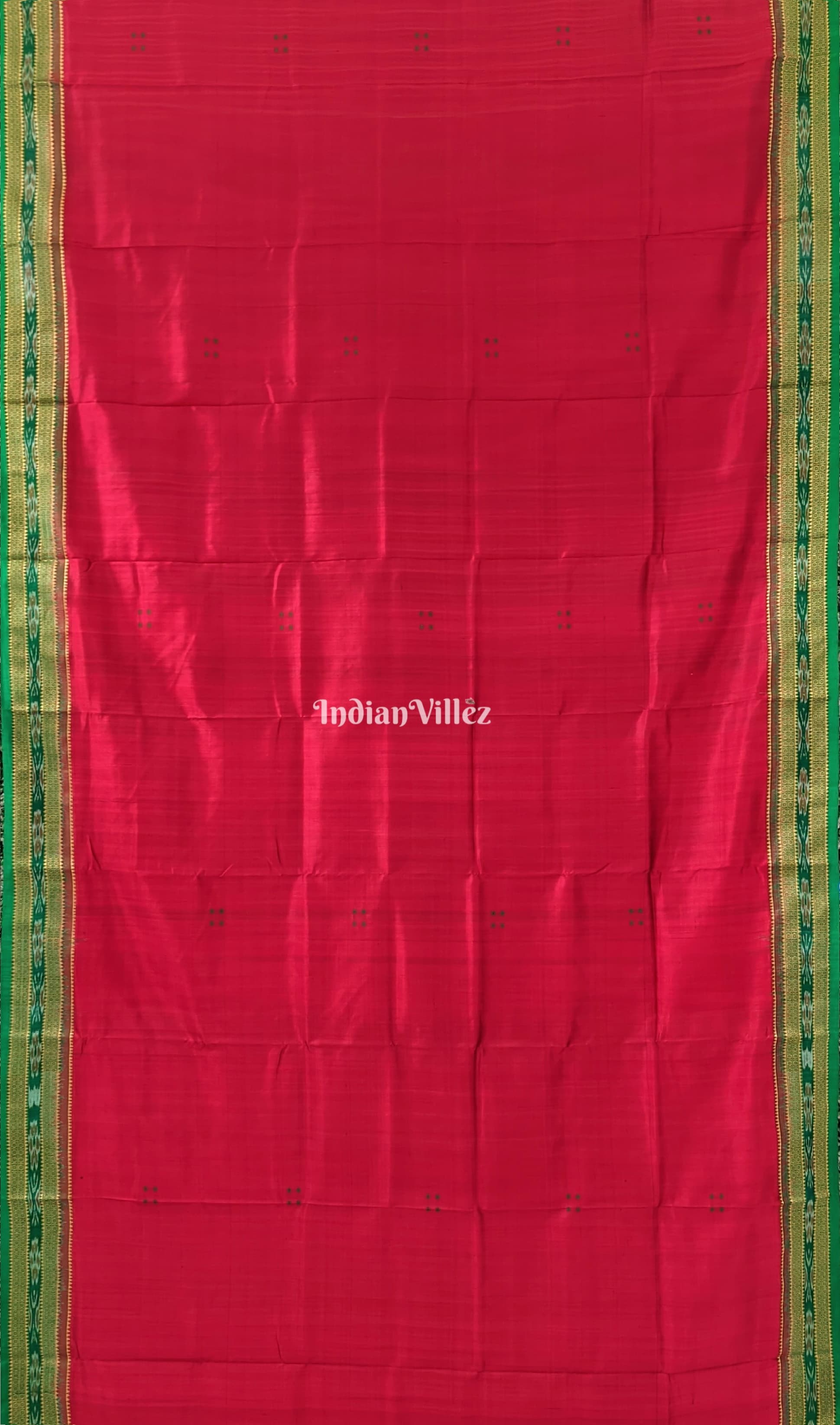 Red Green Odisha Ikat Khandua Silk Saree