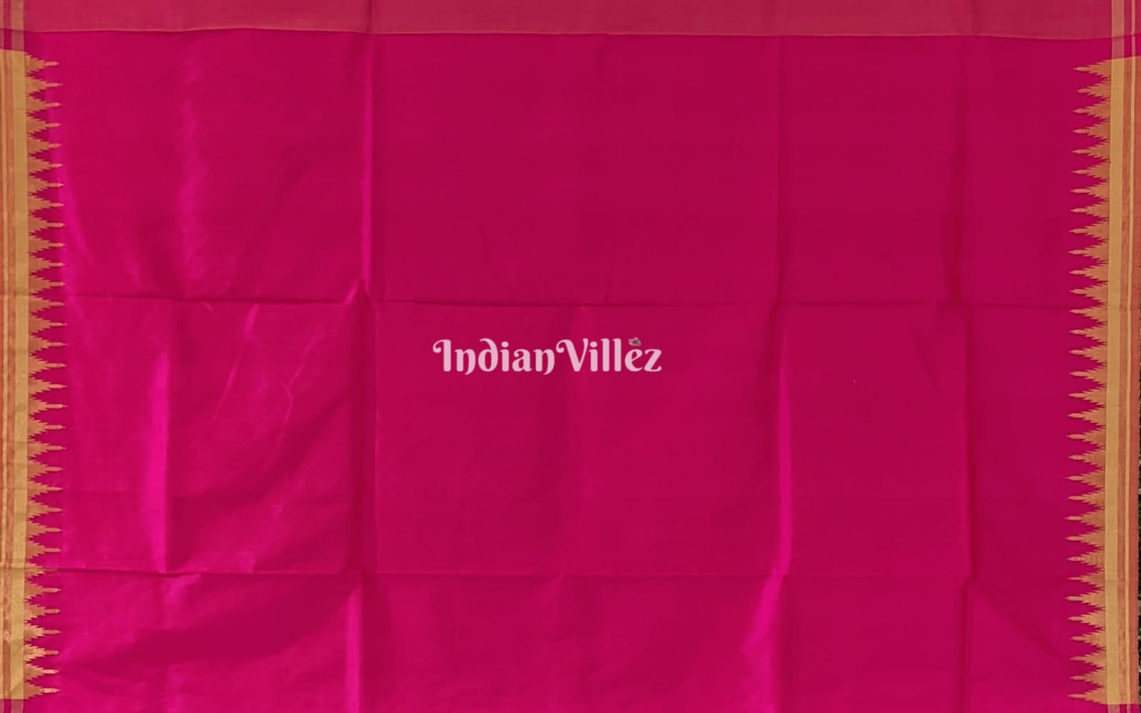 Rani Pink Body Phoda Kumbha Sambalpuri Ikat Silk Saree Border Zari (Tissue)