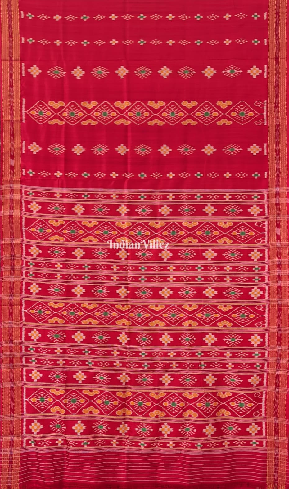 Red Small Body Pasapali Khandua Silk Saree