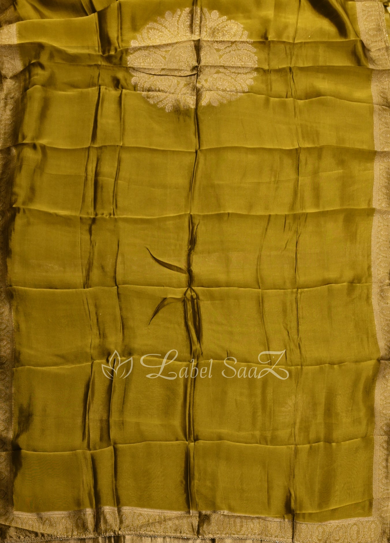 Olive Green  Banarasi Unstitched Salwar Suit