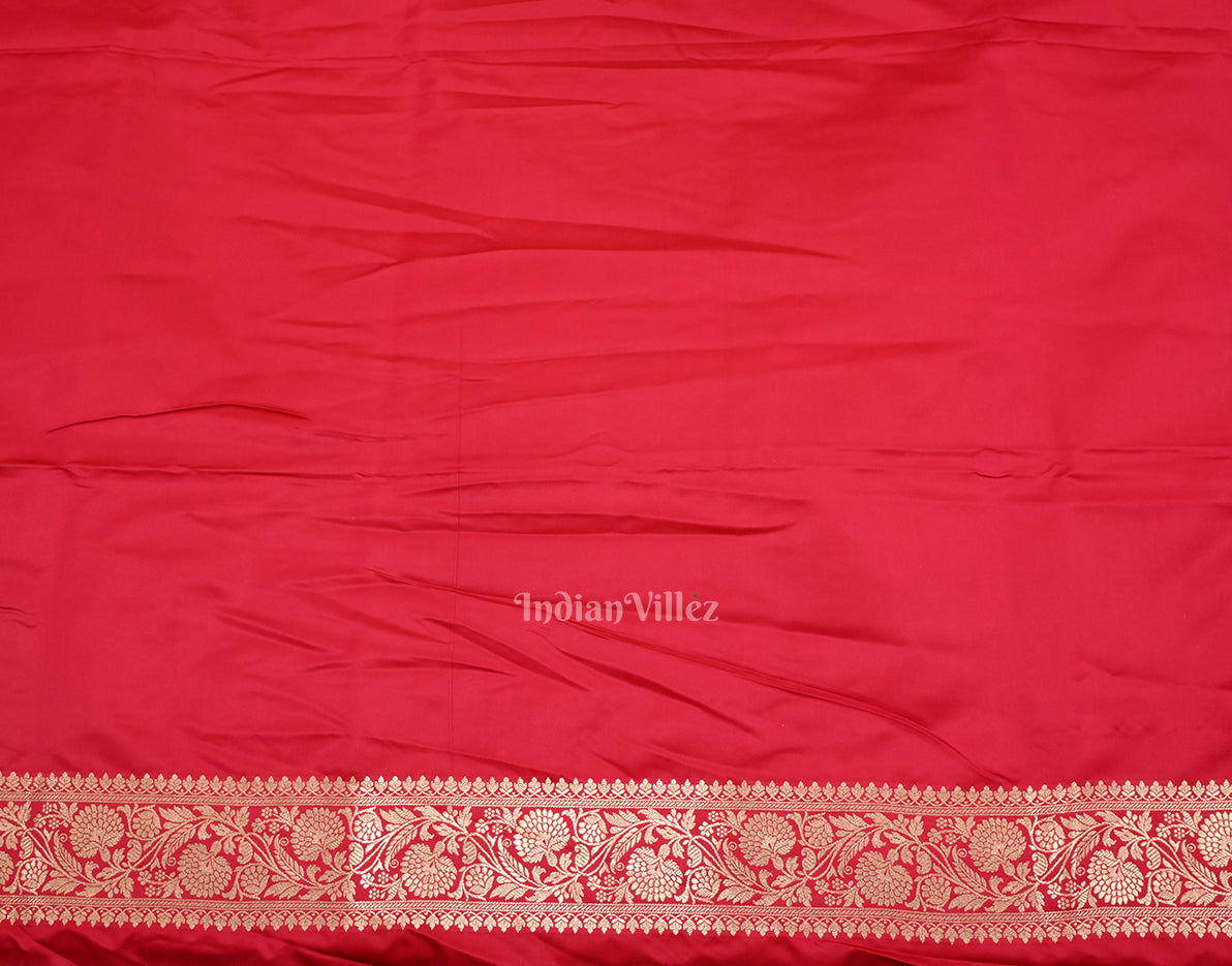 Exclusive Bridal Rose Pink Soft Pure Mashru Satin Silk Banarasi Saree 