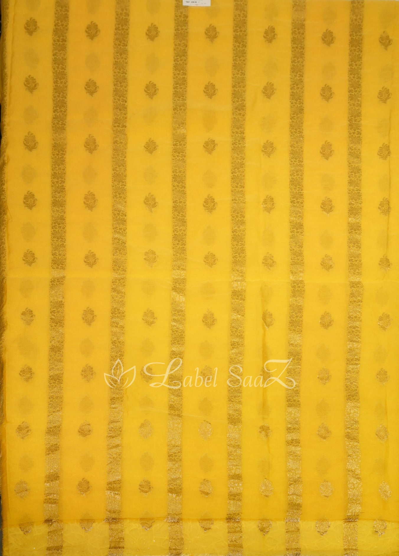 Yellow Zari work Banarasi Unstitched Salwar Suit