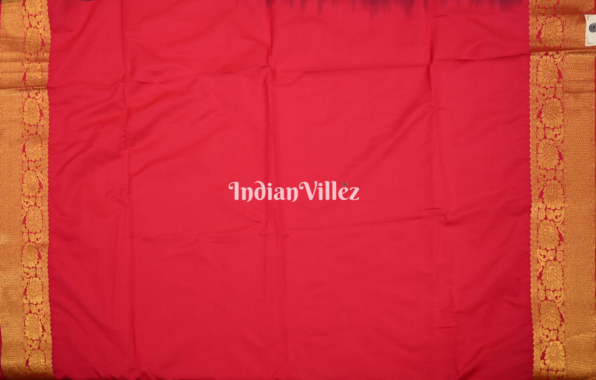 Purple Red Buttas Design Kanjivaram Silk Saree