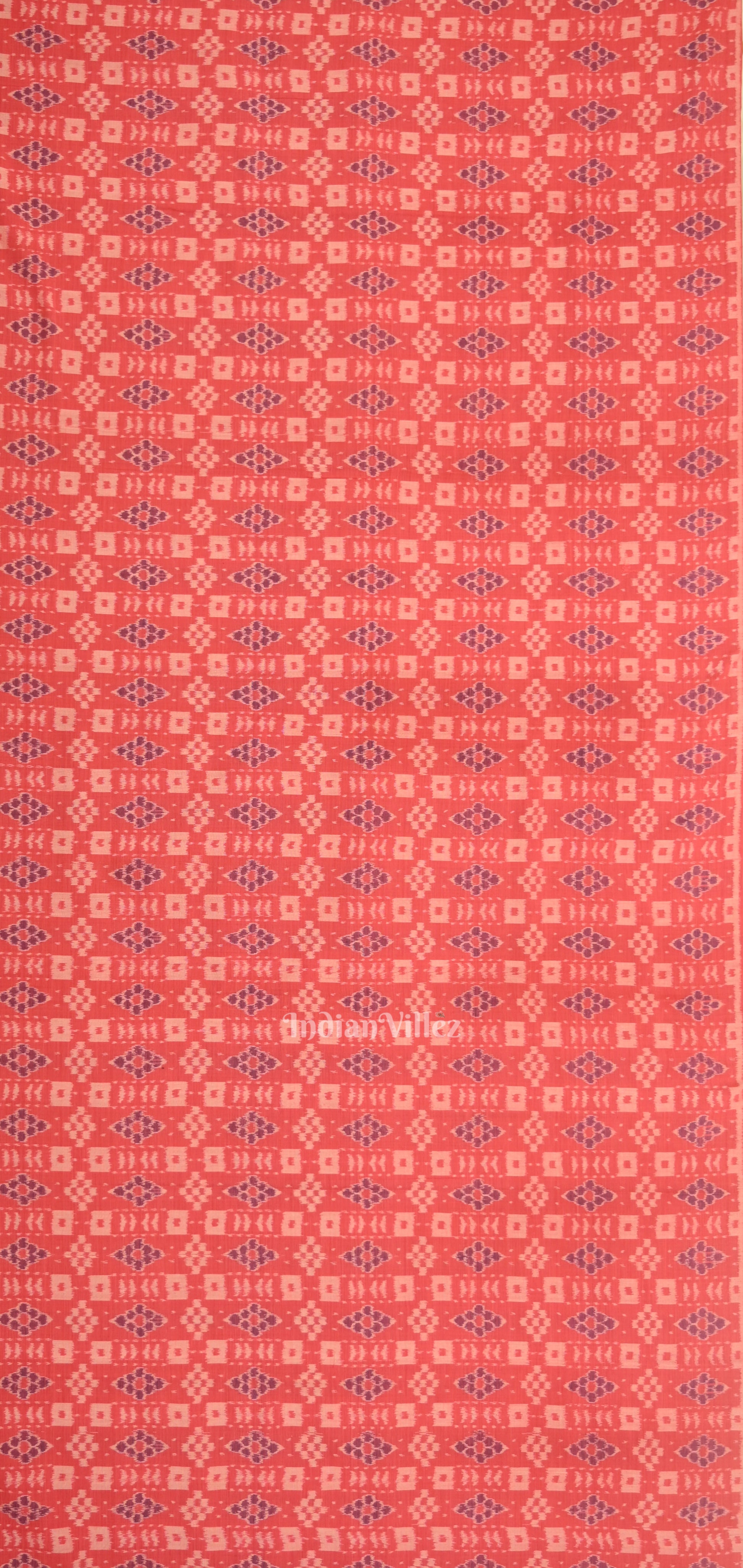 Peach Pink Blue Odisha Ikat Sambalpuri Dress Set & Dupatta 
