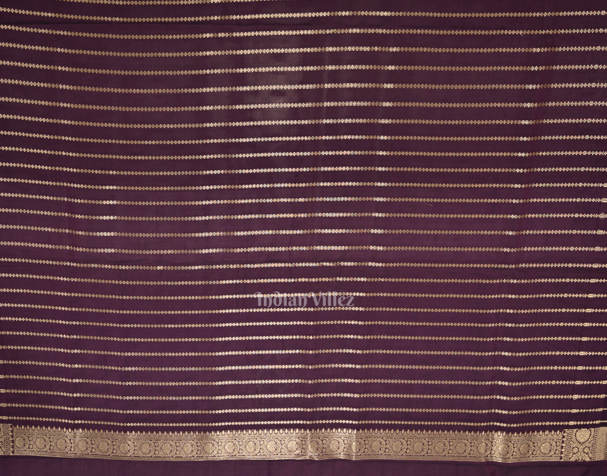 Exclusive Purple Dual Tone Meenakari Mashru Satin Silk Banarasi Saree