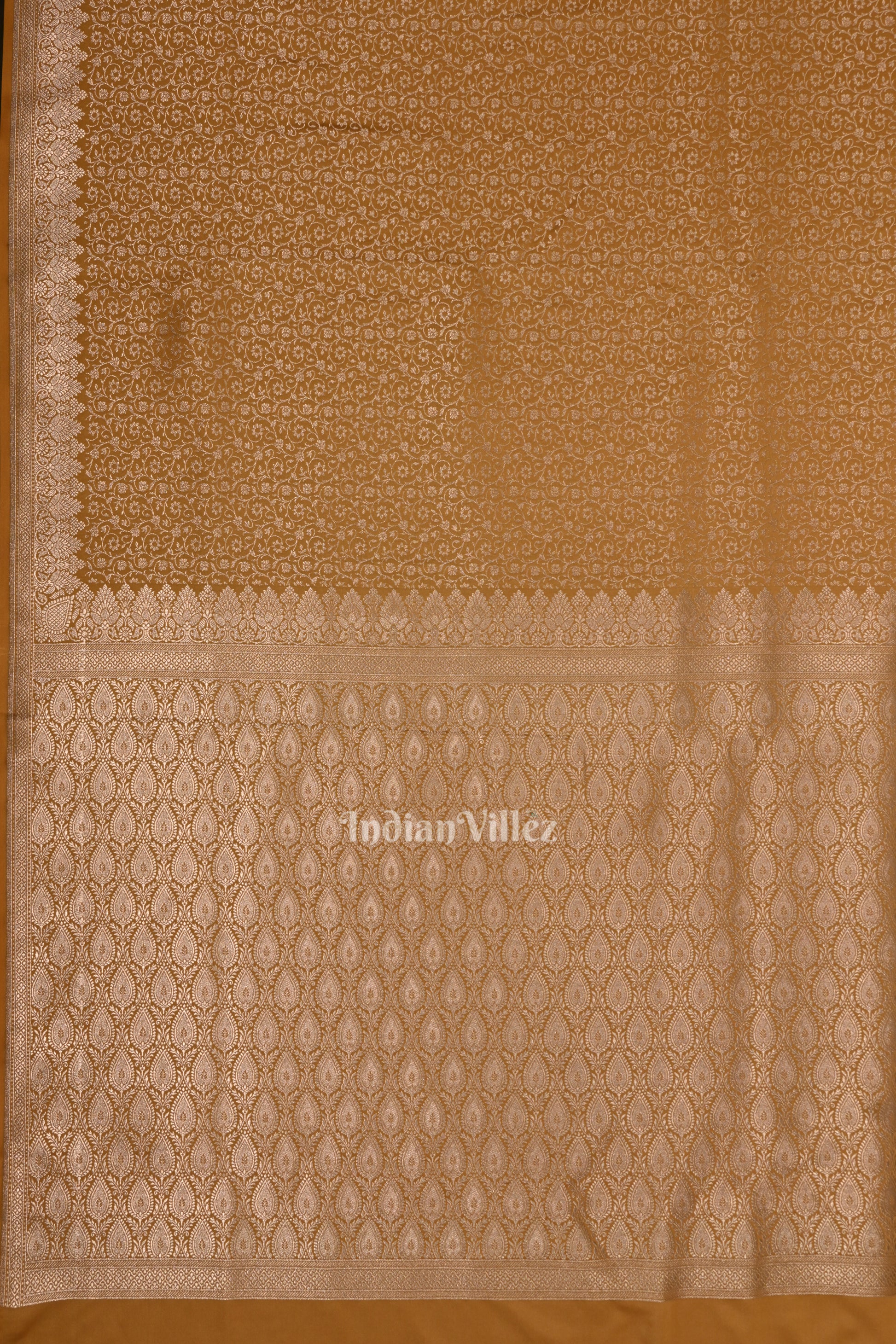 Rust Orange Dual Tone Pure  Meenakari Mashru Satin Silk Banarasi Saree