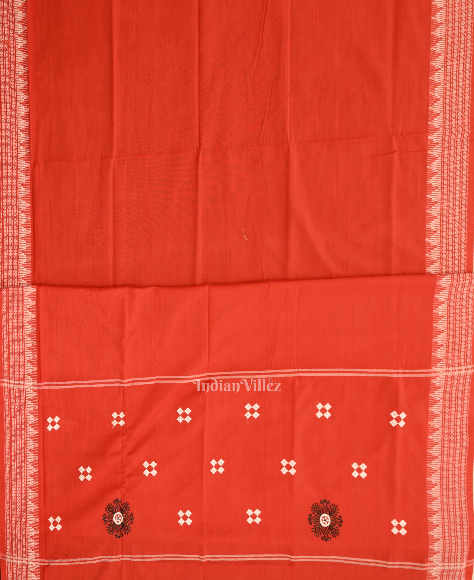 Black Red Maniabandha Sambalpuri Cotton Dress set & Dupatta