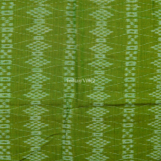 Exclusive Green Pure Sambalpuri Ikat Cotton Fabric