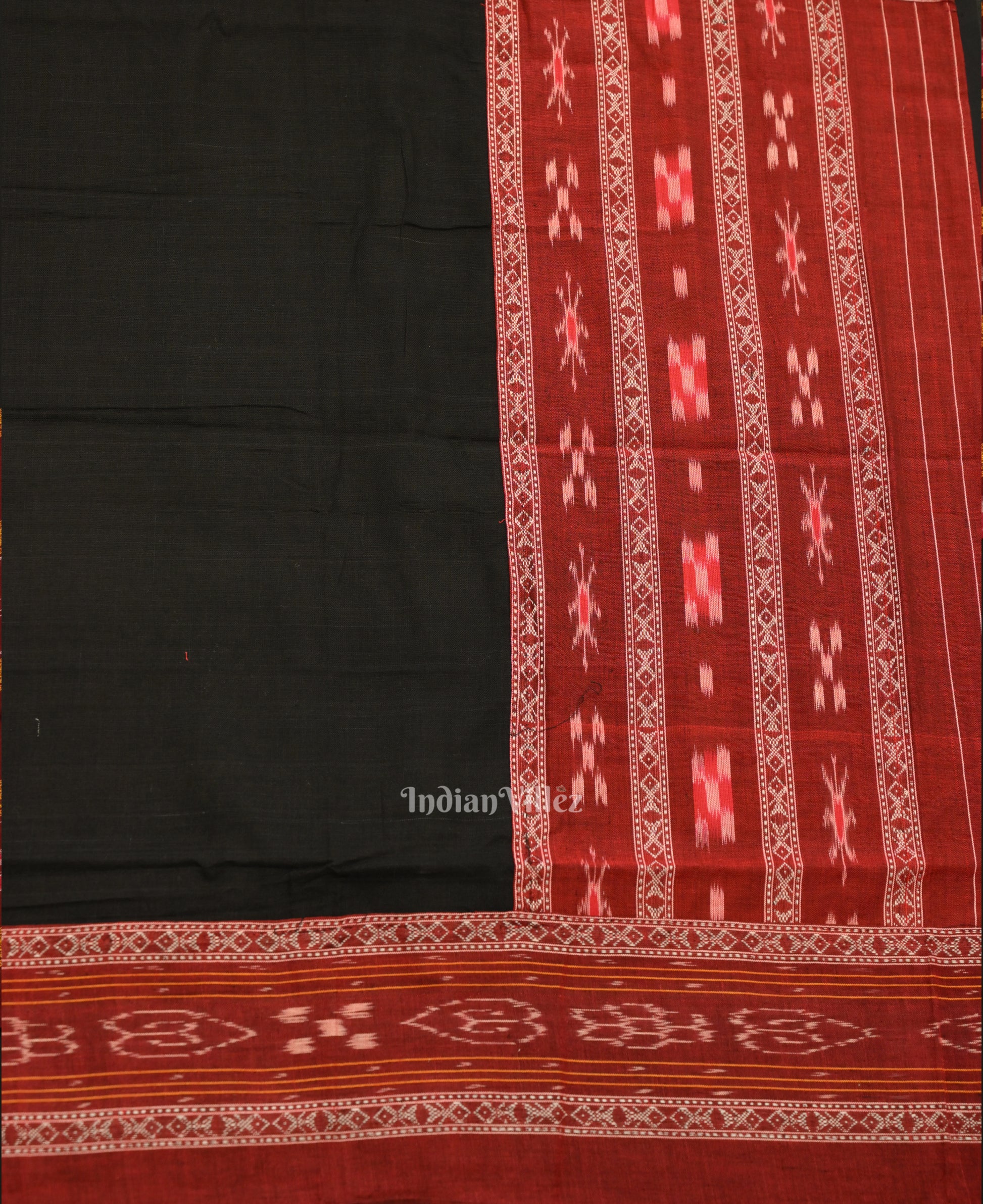 Maroon Black Pasapali Sambalpuri Cotton Dress set with Dupatta 