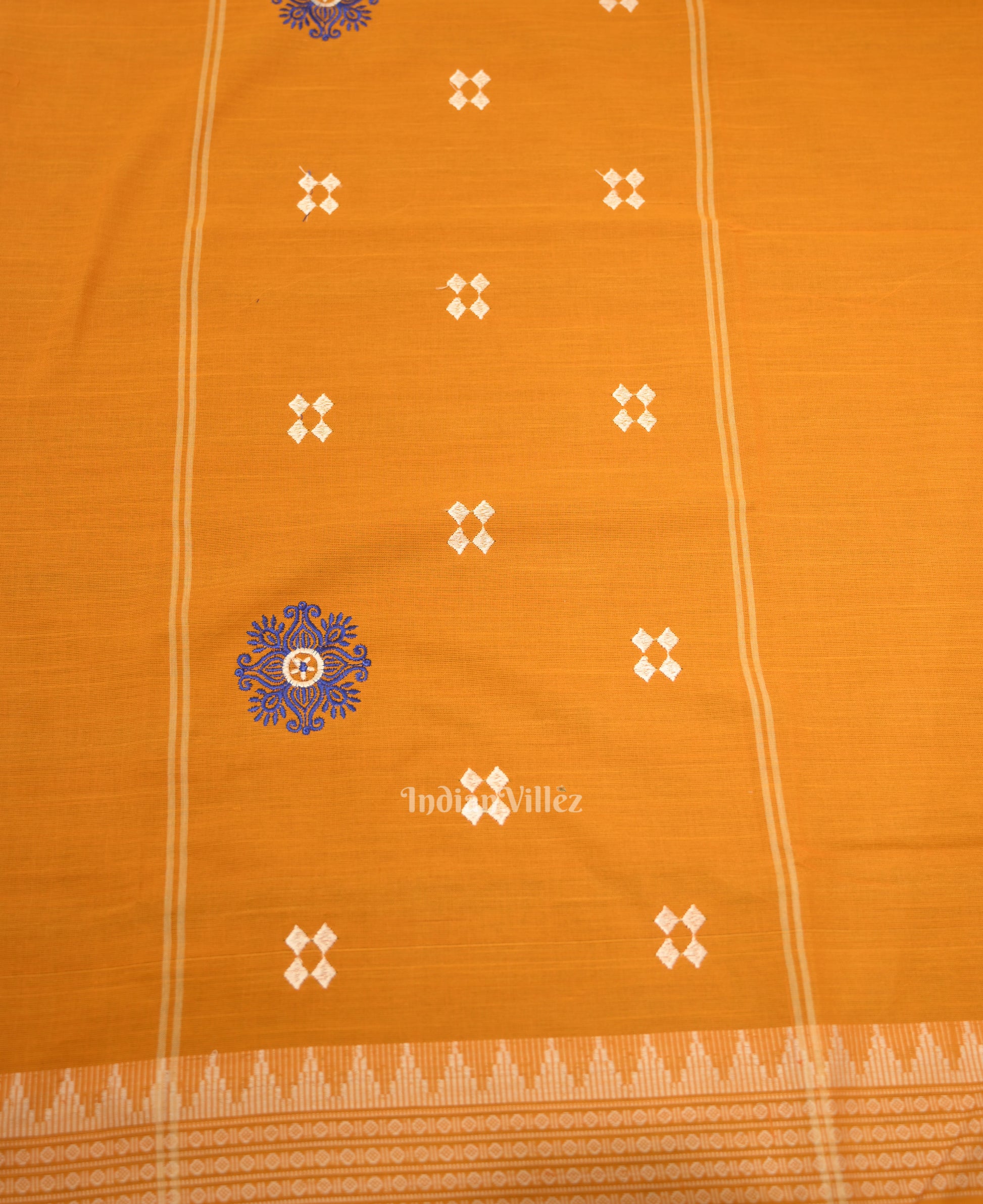 Navy Blue  Flower Buti Odisha Ikat  Sambalpuri Dress Material & Dupatta