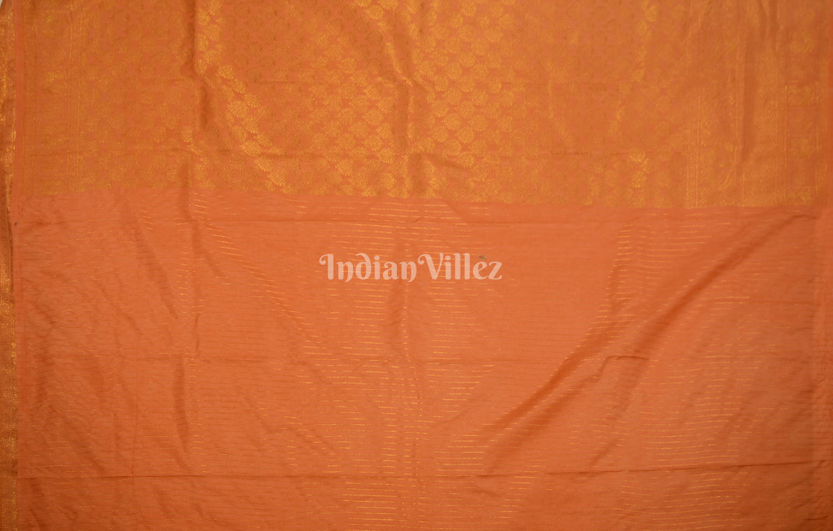 Rust Orange Pure Kanjivaram Silk Saree