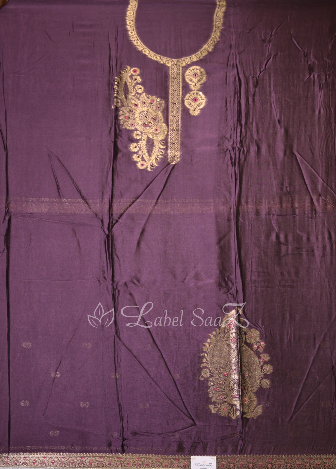 Wine Unstitched Salwar Suit 