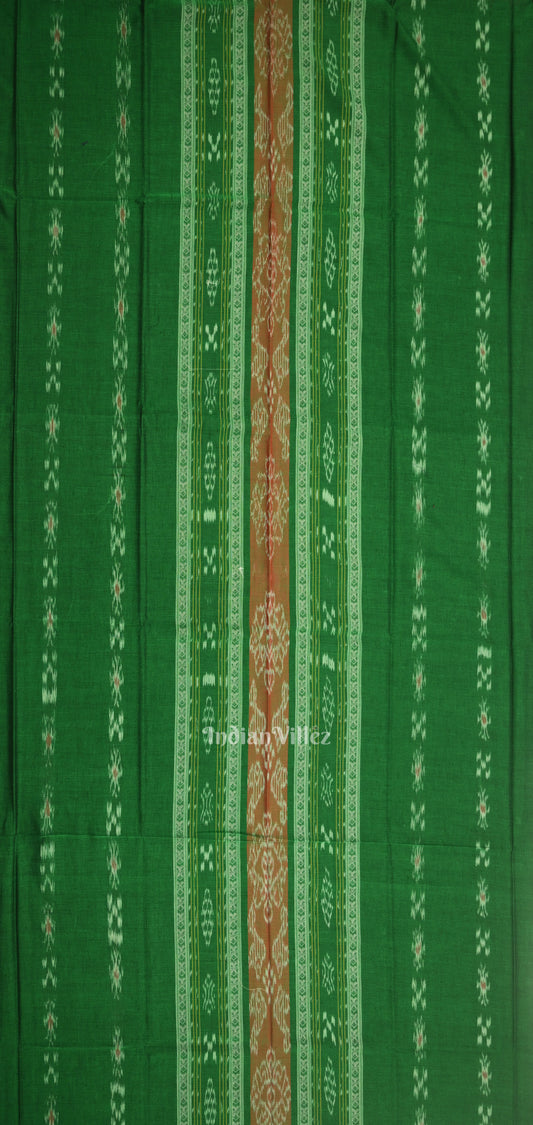 Forest Green Pink Pasapali Sambalpuri Cotton Dress set with Dupatta 