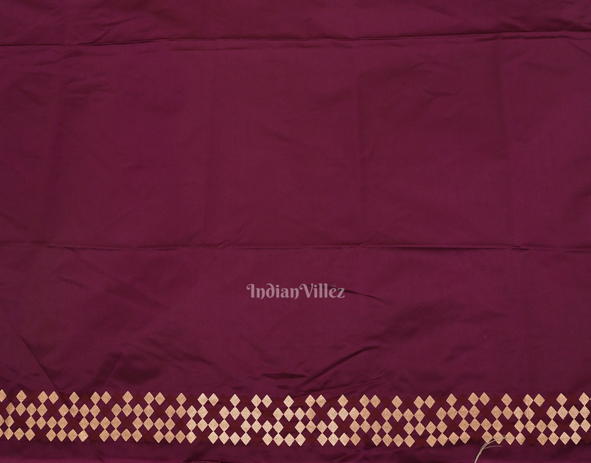 Deep Purple Soft Pure Mashru Satin Silk Banarasi Saree 