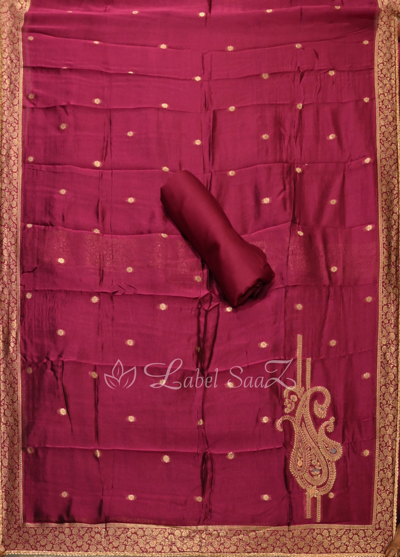 Purple Wine Unstitched Salwar Suit 