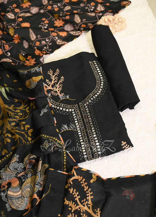 Black Digital Theme Unstitched Salwar Suit