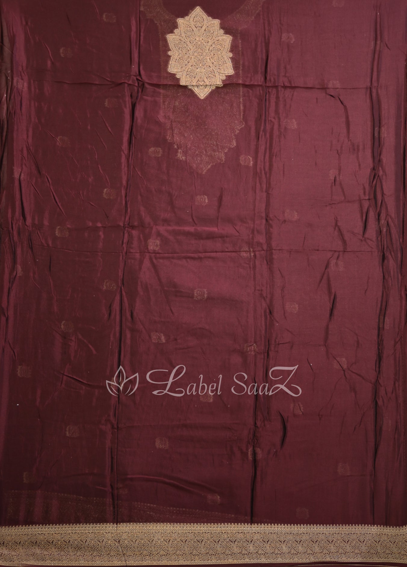 Purple Wine Banarasi Unstitched Salwar Suit