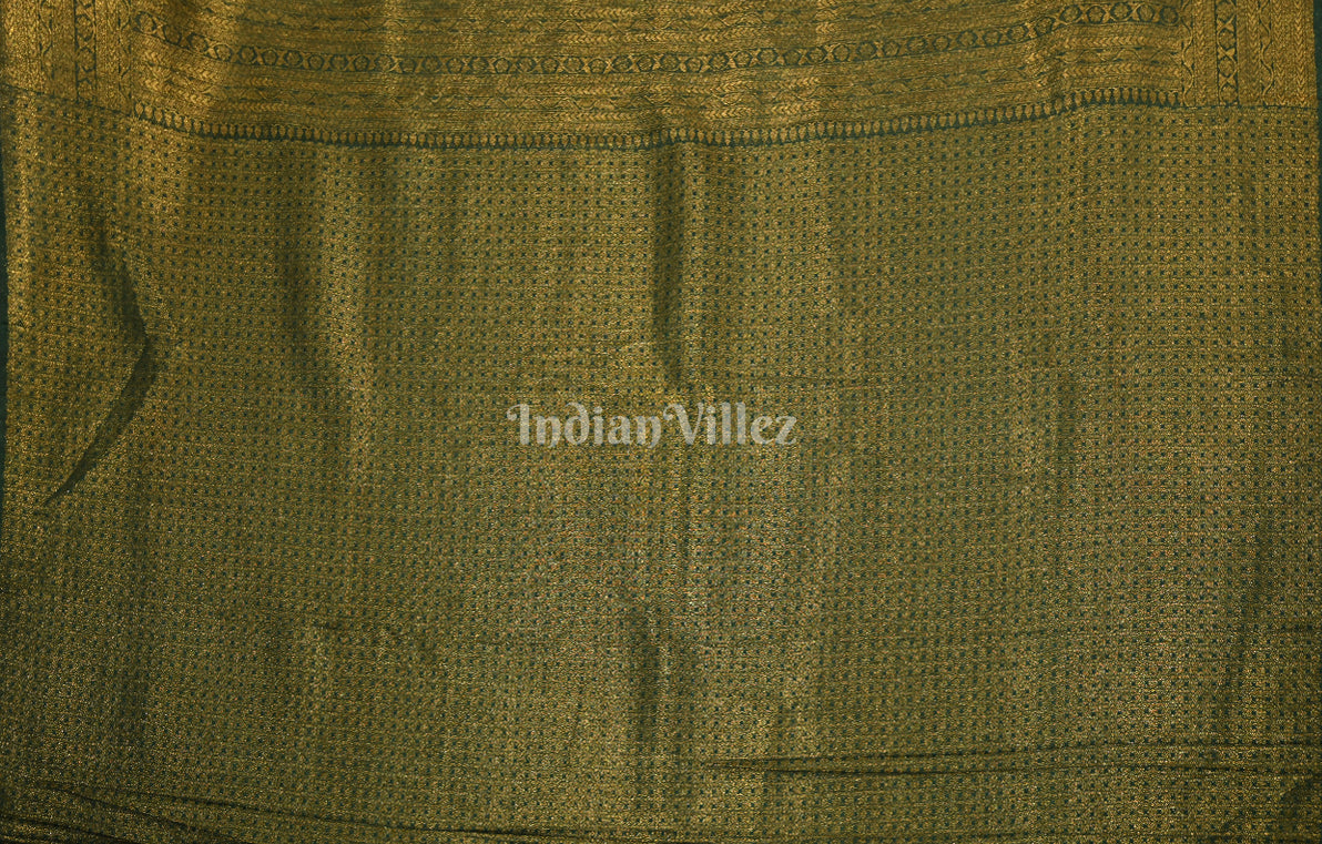  Red Mehendi Green Kanjivaram Silk Saree 
