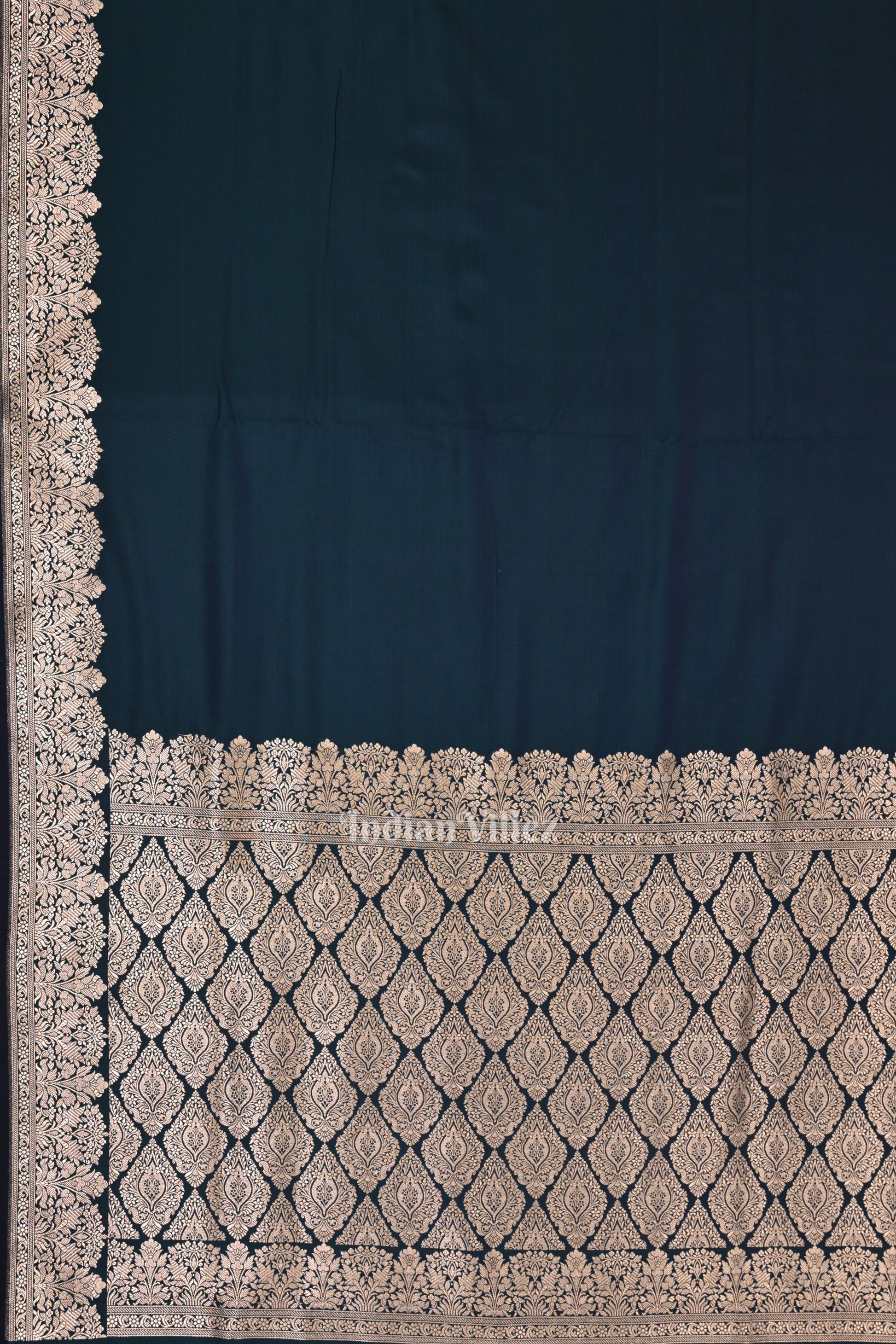 Authentic Peacock Blue Zariwork Mashru Satin Silk Banarasi Saree