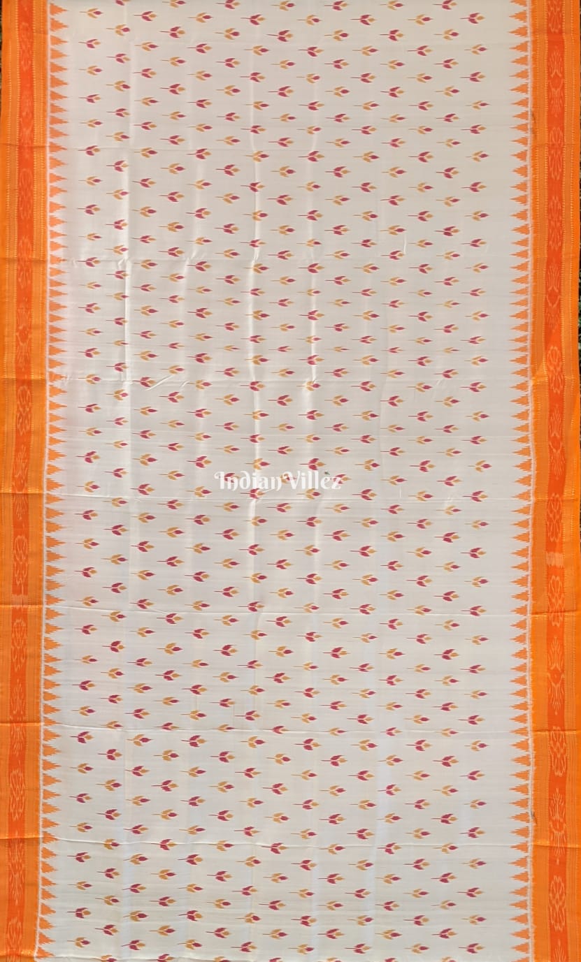 Off White Odisha Handloom Khandua Silk Saree