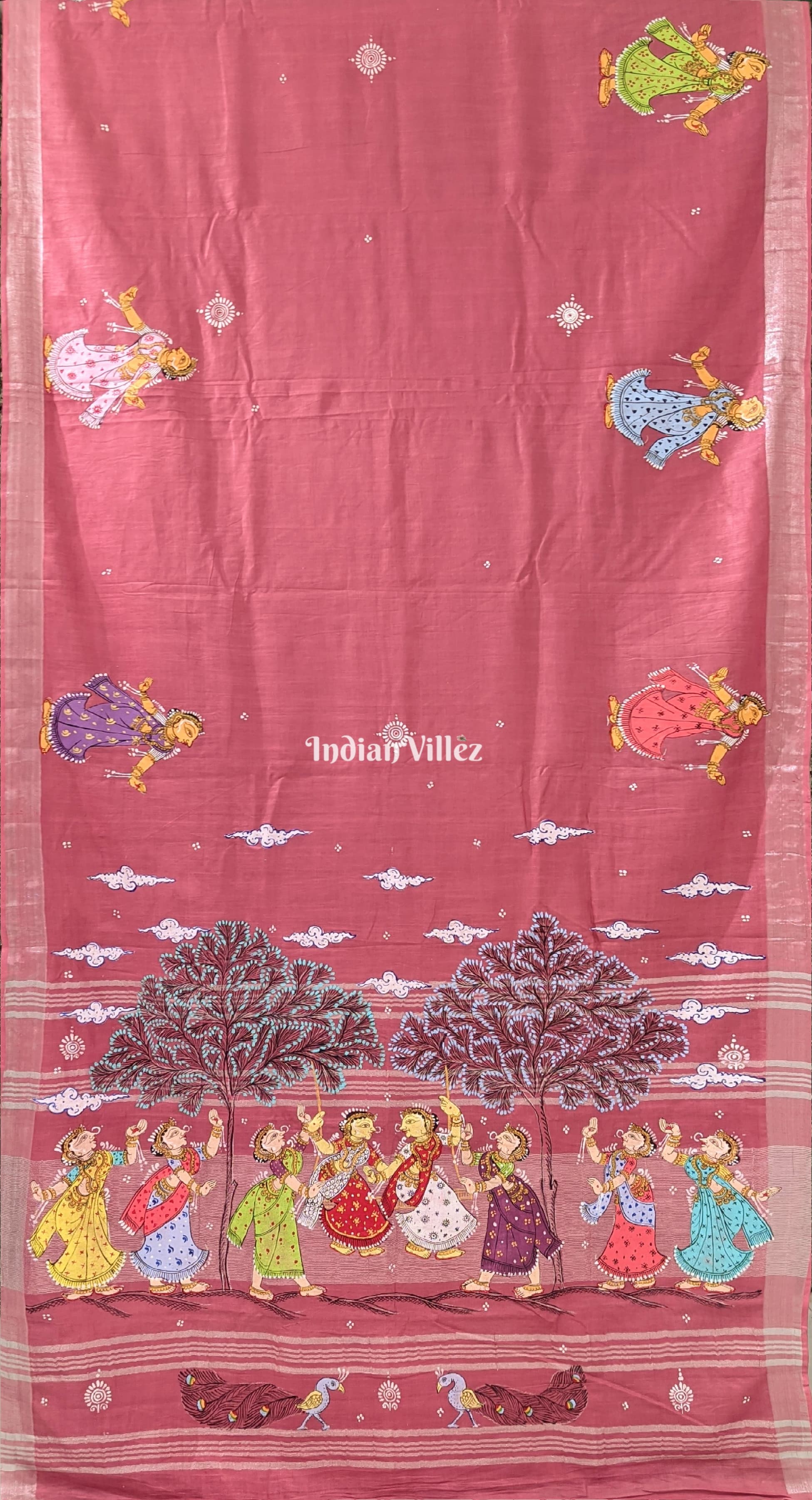 Pink Raja Theme Pattachitra Saree – IndianVillèz
