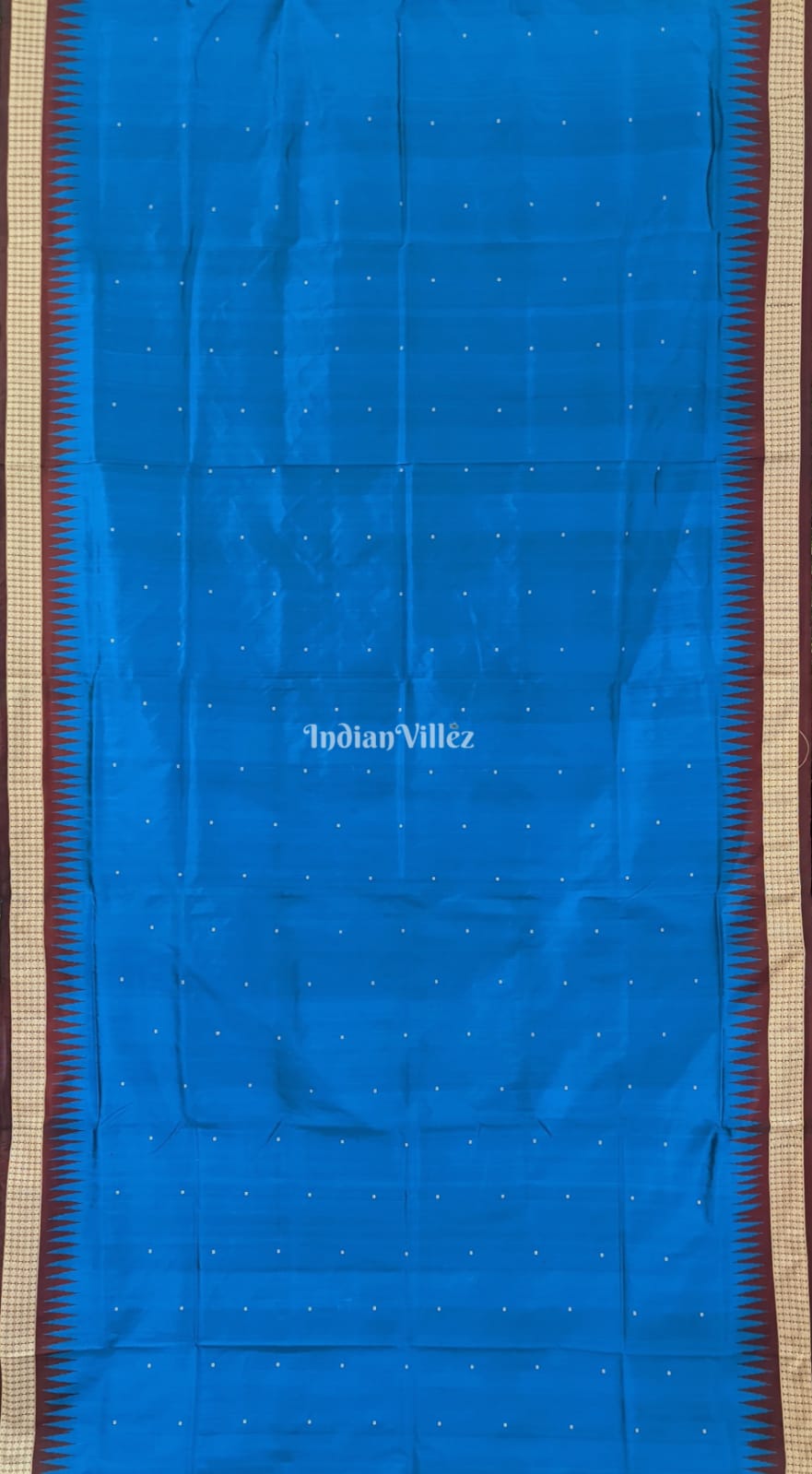 Cobalt Blue Maroon Odisha Ikat Bomkai Silk Saree