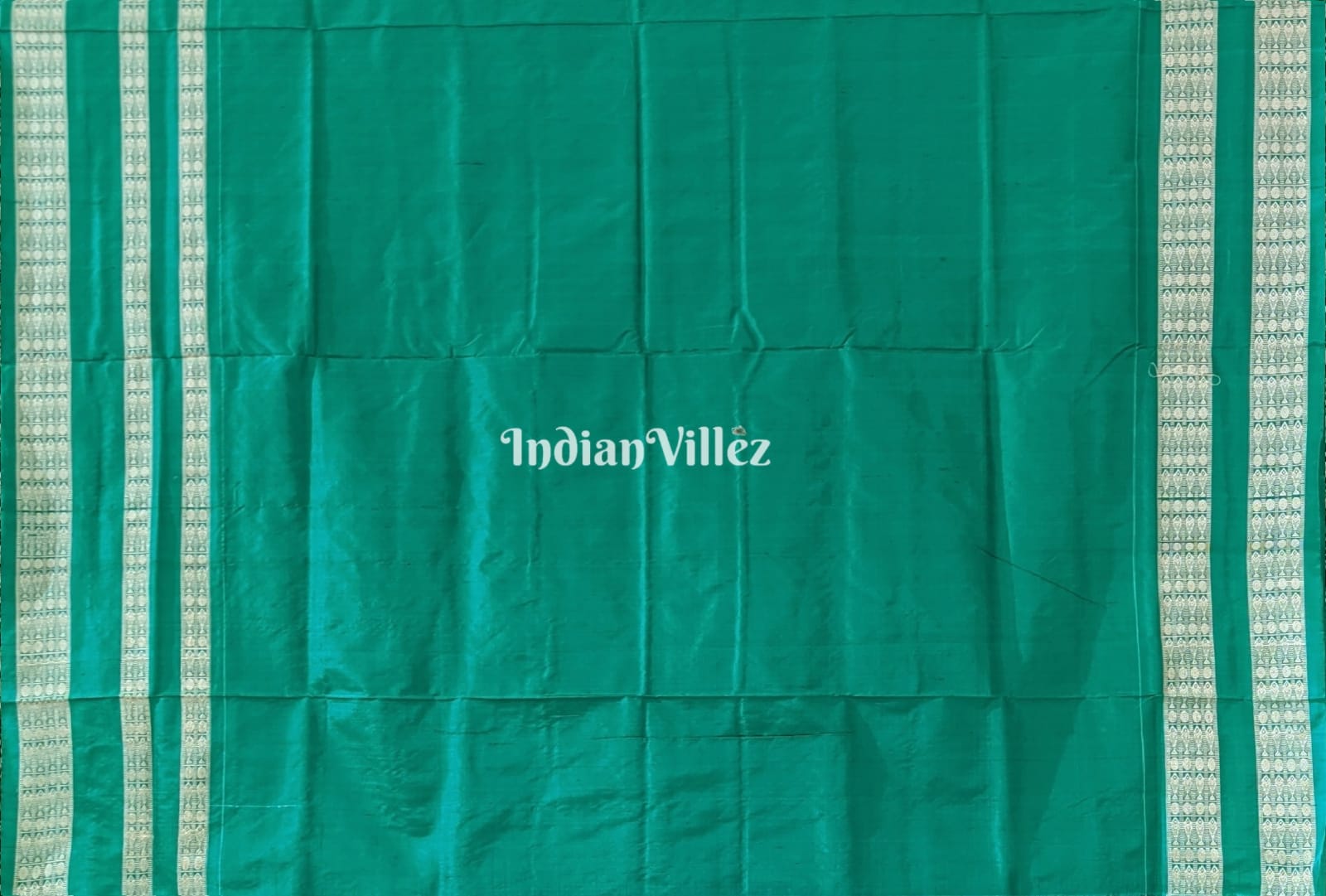 Wine Pine Green Lotus & Kalas Sambalpuri Silk Saree with Fish Motif in Border