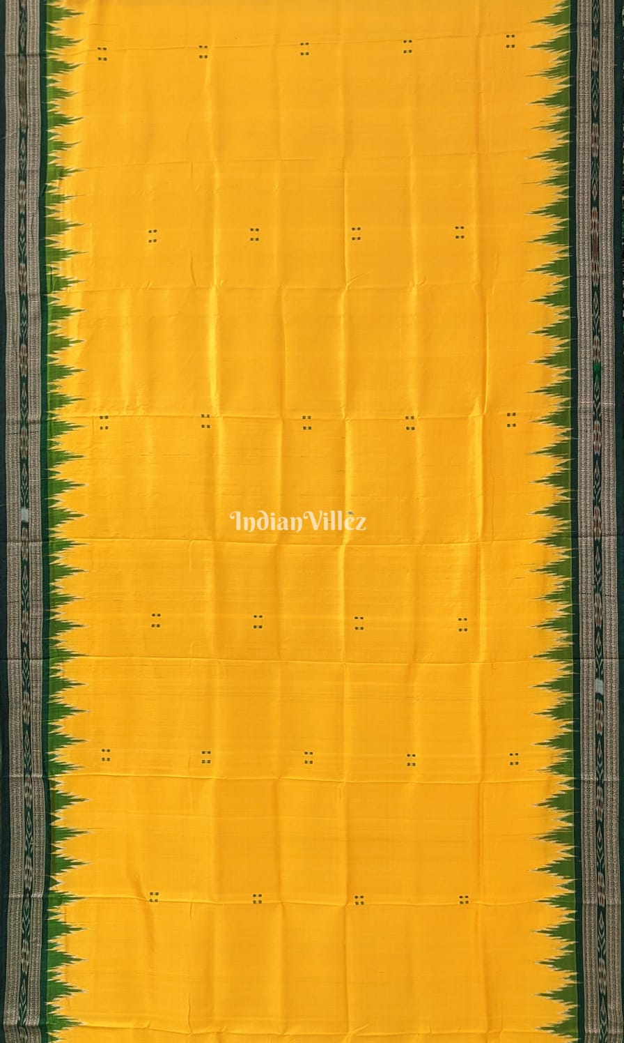 Yellow Butta Design Khandua Silk Saree