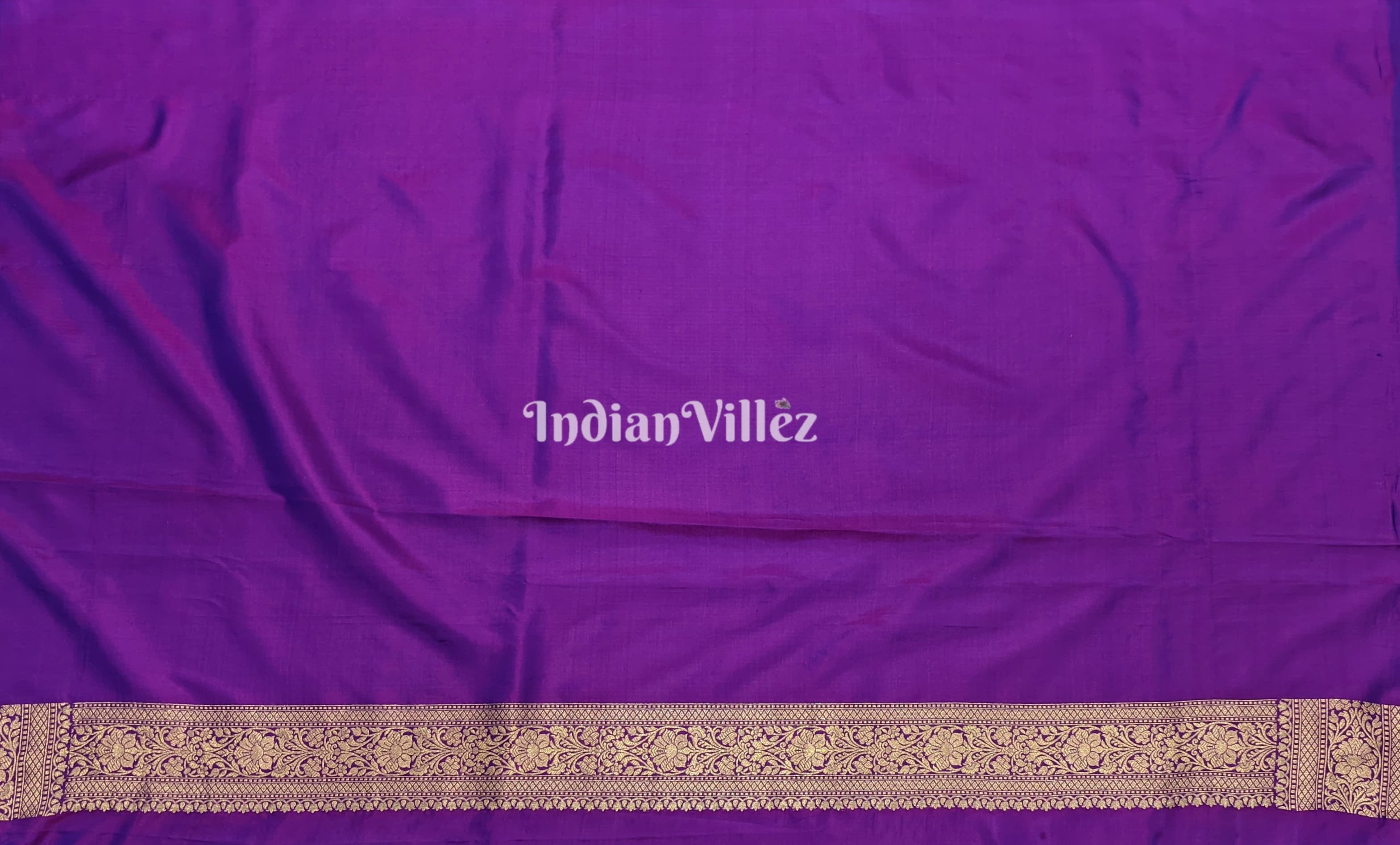 Purple Floral Designer Katan Silk Banarasi Saree